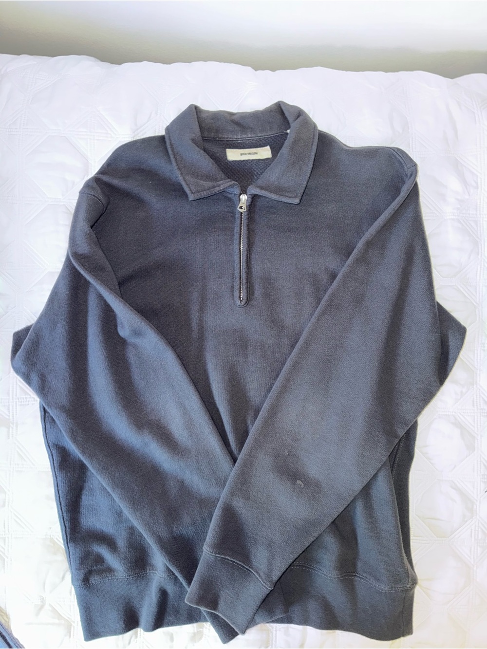 Buck Mason Men's Half-Zip Pullover Sweater - Charcoal